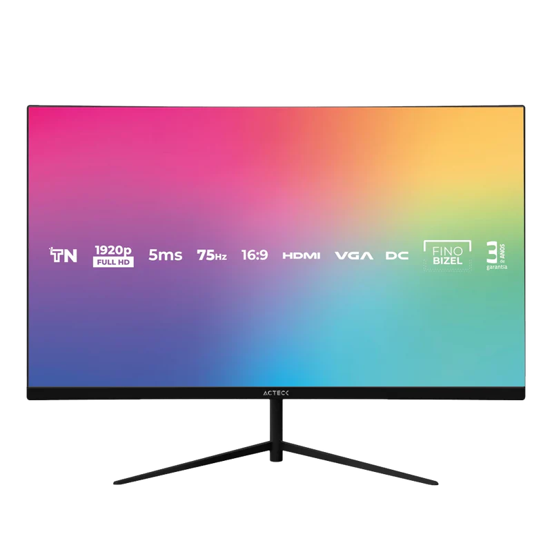 Monitor Acteck Vivid SP270 27", LED, Panel TN, HDMI, VGA, 5ms, 75Hz, Negro
