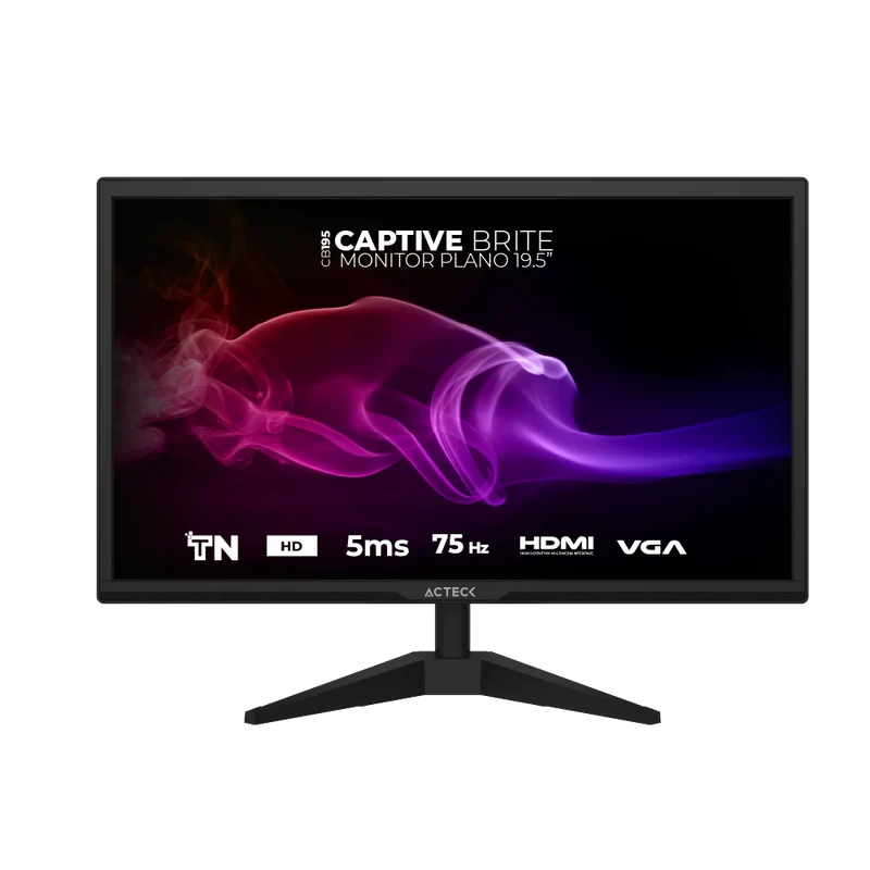Monitor Acteck Captive Brite CB195 19.5" TN, HDMI, VGA, 75Hz, 5ms, Vesa, Negro