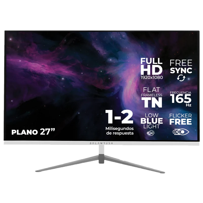 Monitor Balam Rush MTX27G 27", Full HD, TN, 144 Hz, 1ms, FreeSync, Blanco