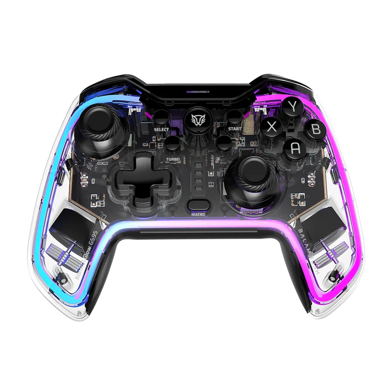 Gamepad Balam Rush Kontrol Glow G595 Inalambrico, Bluetooth, Transparente