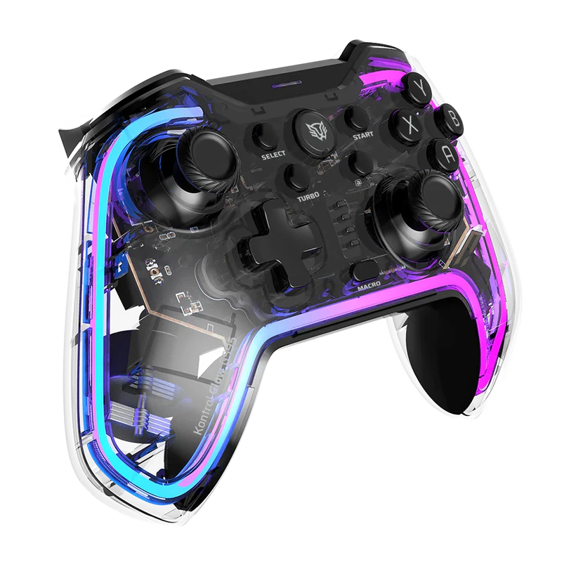 Gamepad Balam Rush Kontrol Glow G595 Inalambrico, Bluetooth, Transparente