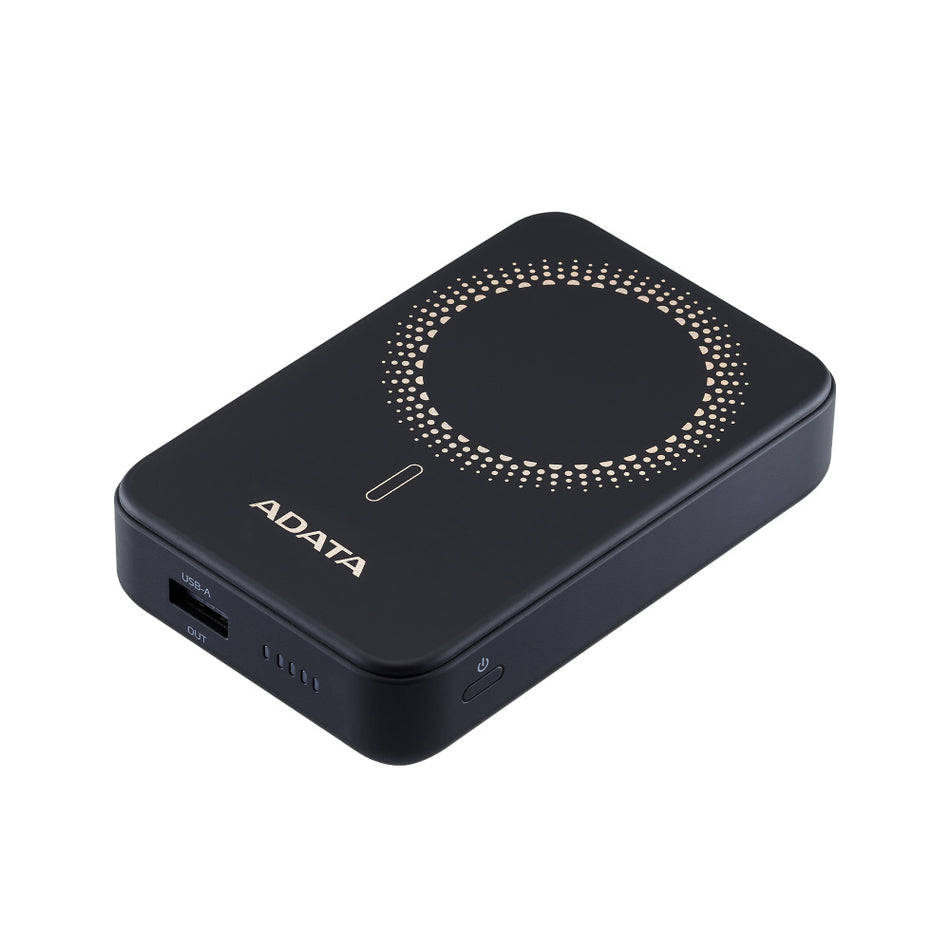 Power Bank ADATA R100, 10000 mAh, Cargador Inalambrico, Carga USB-C, Soporta 3 Dispositivos, Negro