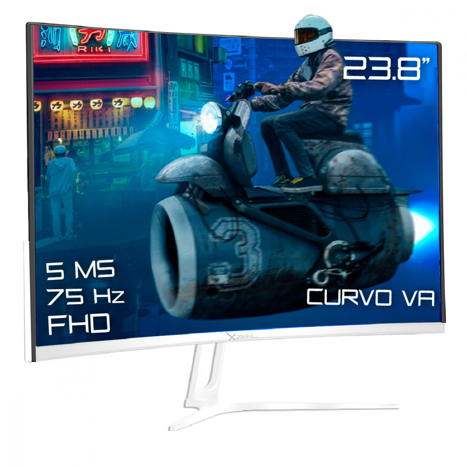 Monitor Gamer XZEAL XST-570, 23.8", full HD, 1x VGA/HDMI, 5 ms, 75 Hz, Blanco