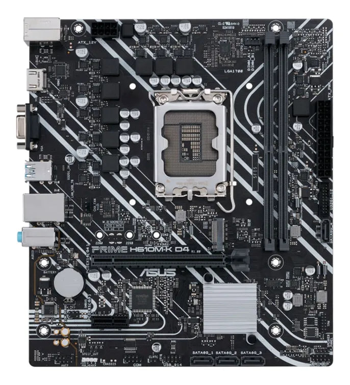 Tarjeta madre ASUS PRIME H610M-K D4, LGA 1700, 12th Gen, Micro ATX