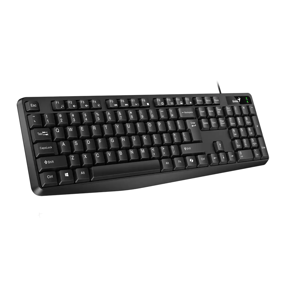 Teclado Alambrico Genius KB-117, USB, Resistente a salpicaduras, Negro