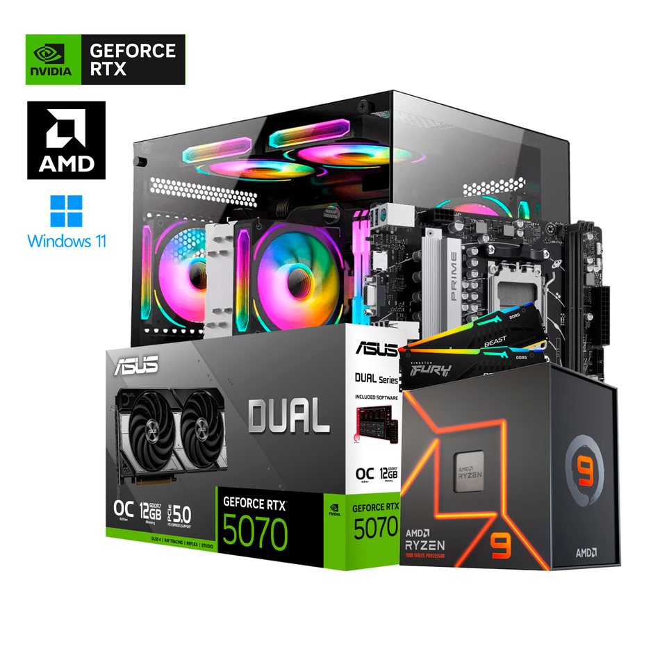 💻🎮 PC Gamer ZGaming Shadow 5070 – ⚡ R9 7900X / 🎯 ASUS B650M / 🌀 Dual RTX 5070 / 🚀 32GB DDR5 5600 / 💾 1TB SSD / ❄️ AIO 240 / 🔋 650W Gold