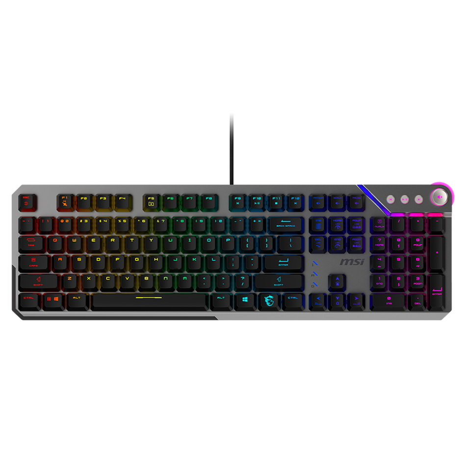 Teclado MSI STRIKE 600 SILENT US, Ingles, Alambrico, USB, Mecanico, LED RGB, Negro