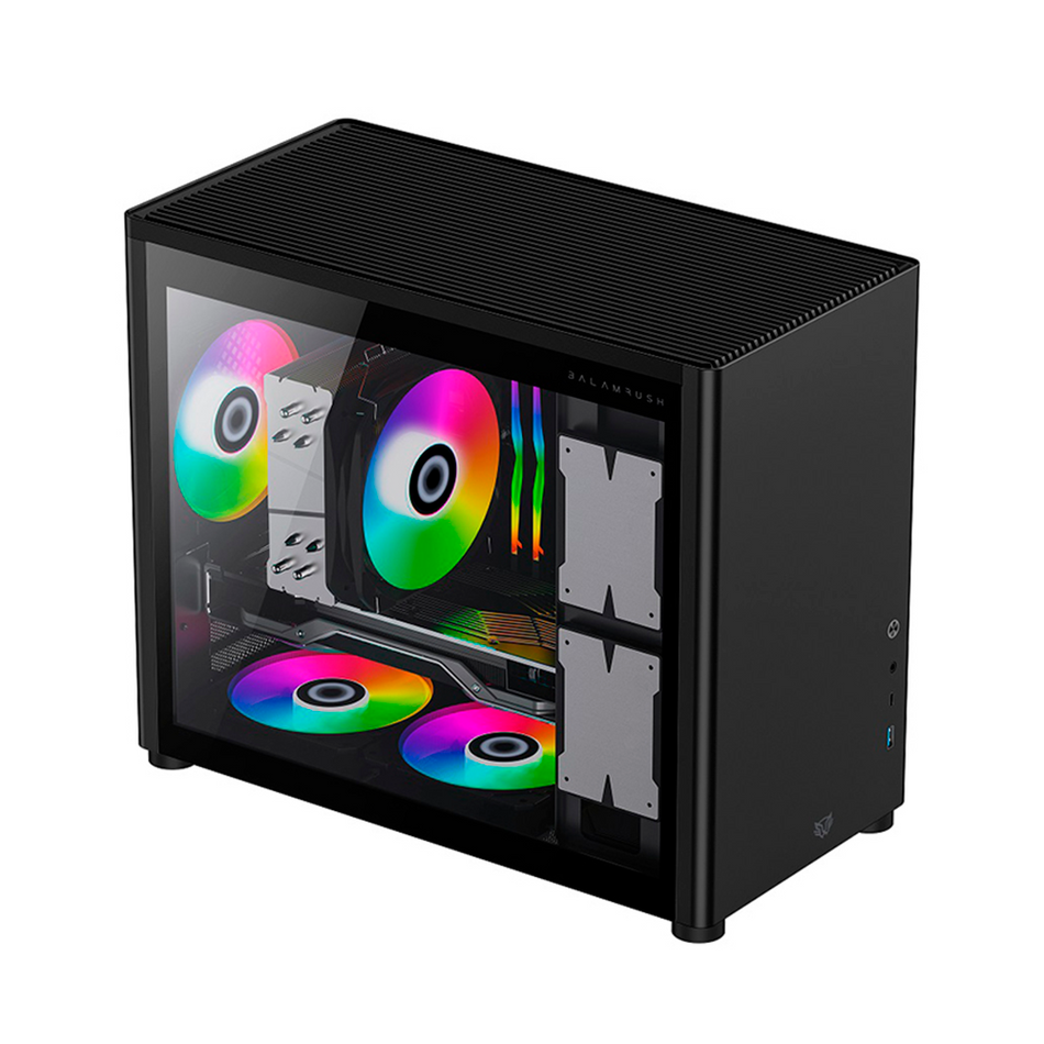 Gabinete Balam Rush Eris Jet GI985, Micro-Tower, Micro-ATX/Mini-ITX, Sin fuente, Negro