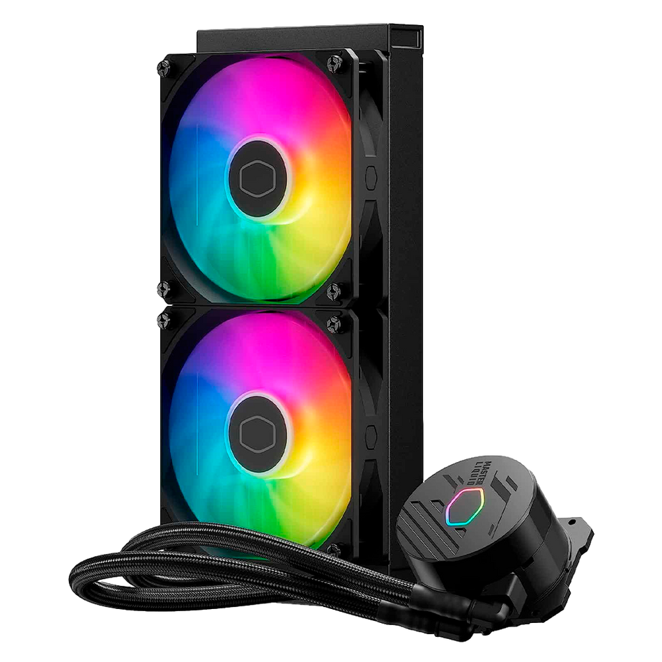 Enfriamiento Liquido Cooler Core II ARGB, 240mm, 2x120mm, hasta 1750RPM, Negro