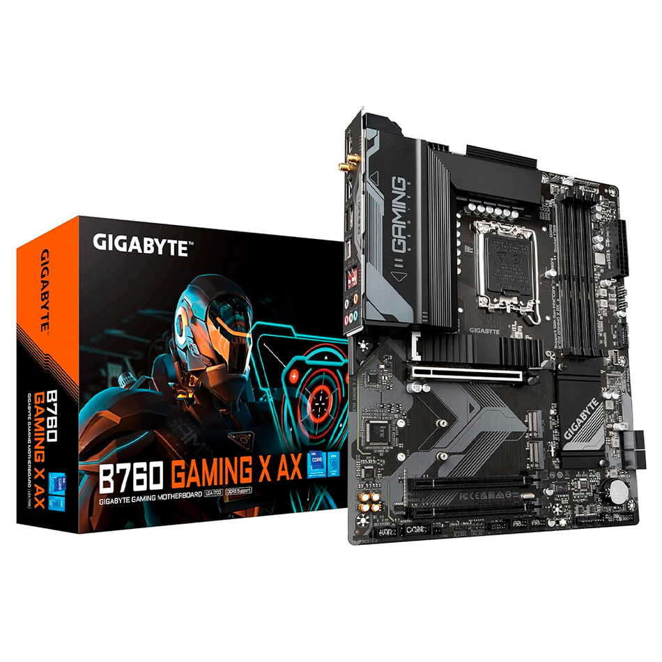 Tarjeta Madre GIGABYTE B760 GAMING X AX Socket LGA 1700, 4 DDR5-SDRAM, ATX