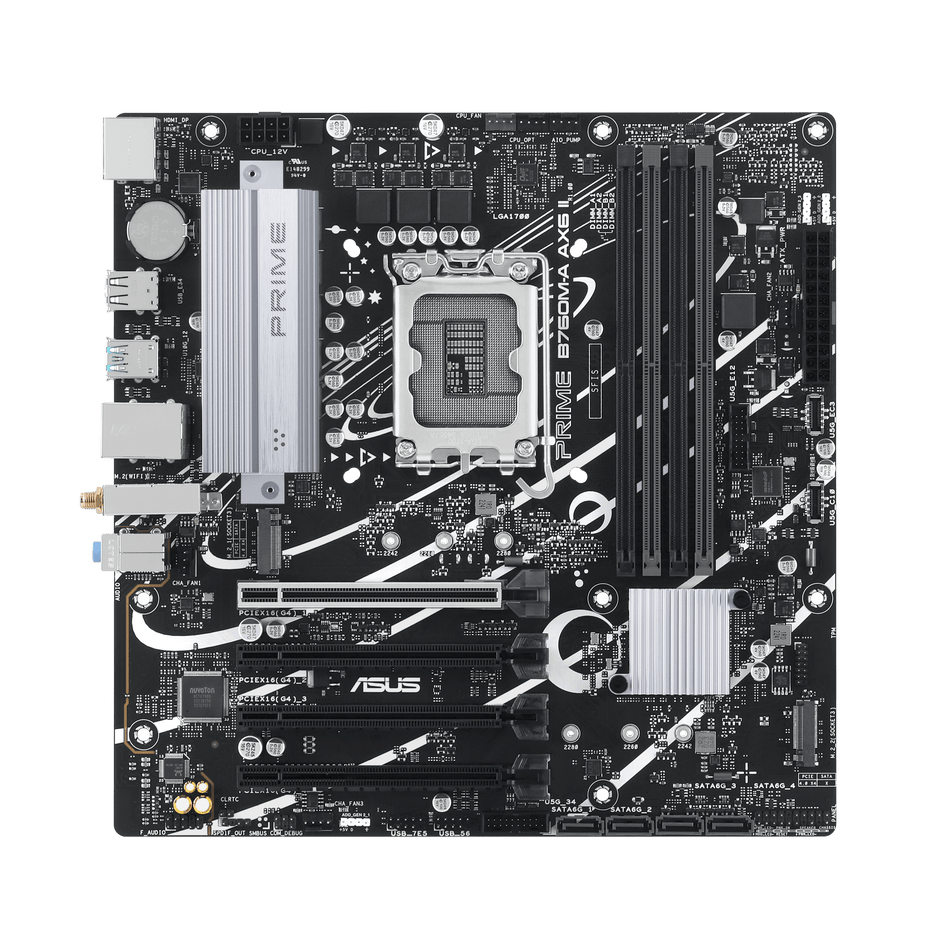 Tarjeta Madre Asus PRIME B760M-A AX6 II, Intel Socket LGA1700, Micro ATX, 4xDDR5, HDMI/DP