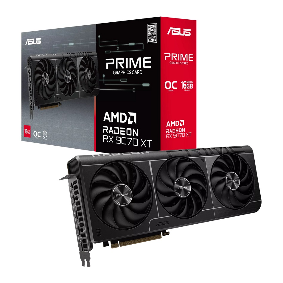 Tarjeta de Video ASUS Prime Radeon RX 9070 XT OC, 16 GB, 256 Bit, GDDR6, PCI Express 5.0, 3xDP, HDMI