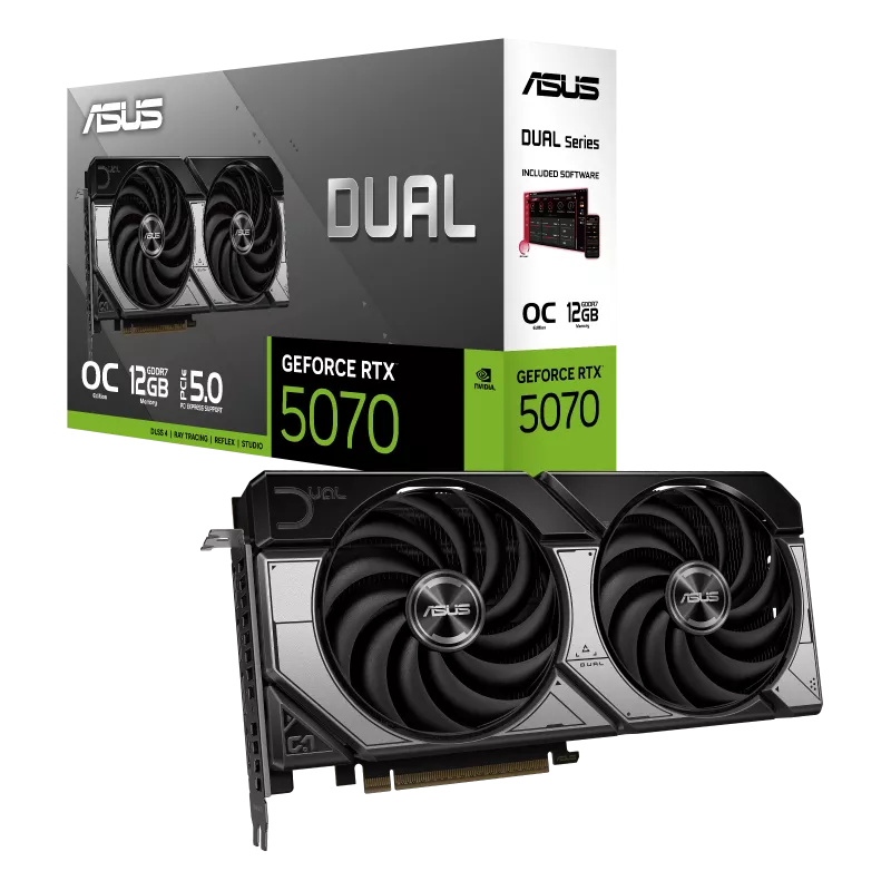 Tarjeta de Video ASUS DUAL GeForce RTX 5070, 12 GB, 192 Bit, GDDR7, PCI Express 5.0