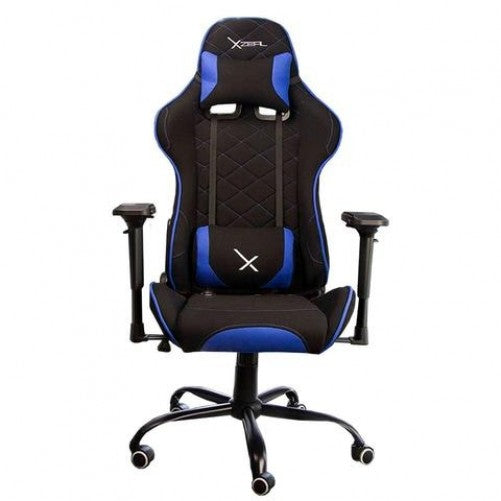 Silla Gamer Xzeal XZSXZ25A, Descansa Brazos 4 Pocisiones, 180 Grados, Soporte Lumbar, Ajuste Altura, Acero, Tela, Azul/Negro