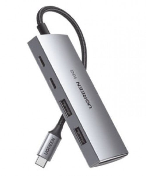 Hub Ugreen USB-C 3.2, 2xUSB 3.2, 2xUSB-C 3.2, 10 Gbit/s, Gris