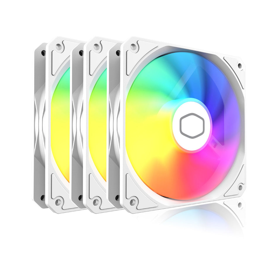 Kit 3 Ventiladores Cooler Master MF120 LITE ARGB, Blanco