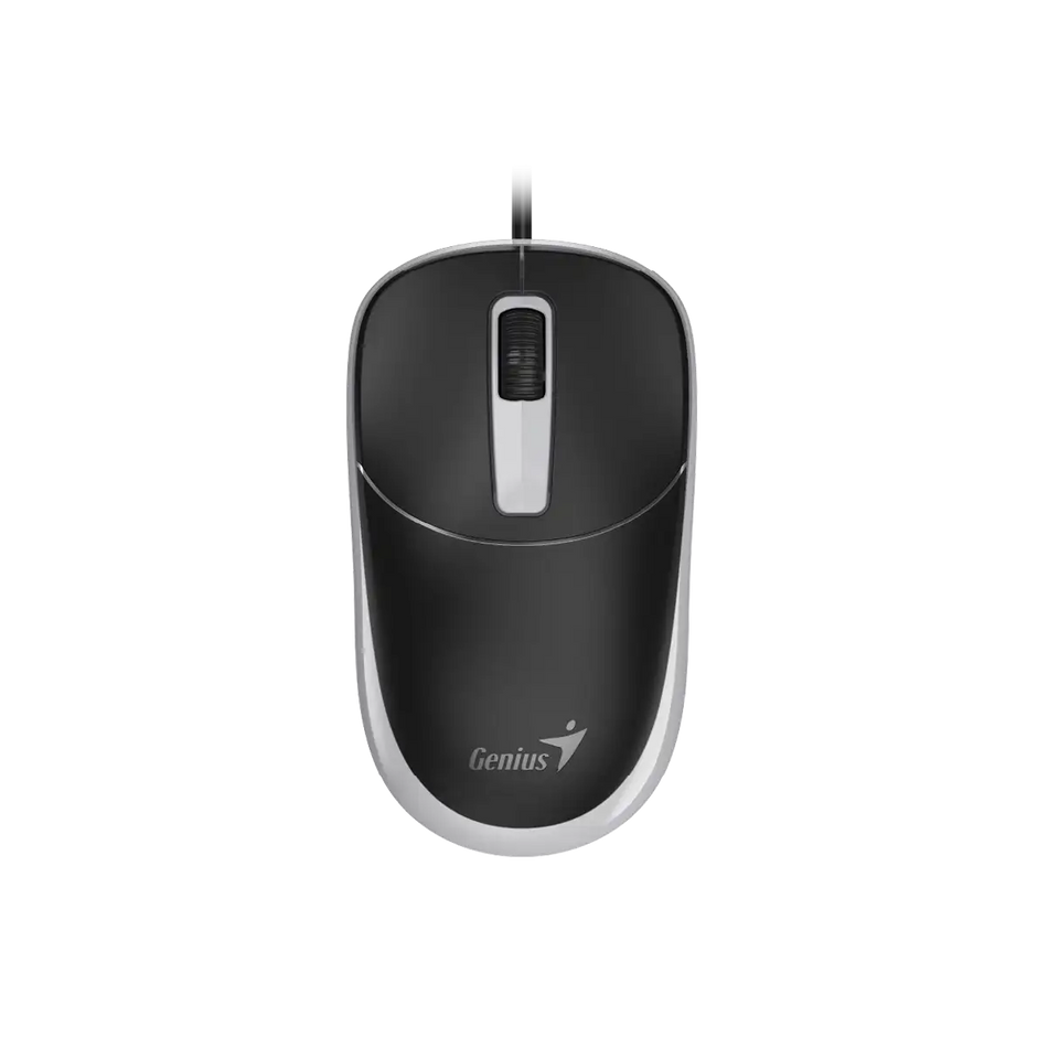 Mouse Optico Alambrico Genius DX-125S, Silencioso, 3 Botones, 1200 DPI, USB 1.5 mts, Negro