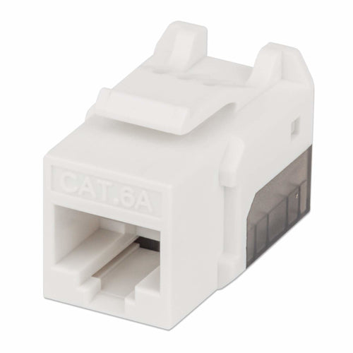 Jack Keystone Intellinet Cat 6A, Blanco con Negro, 772358