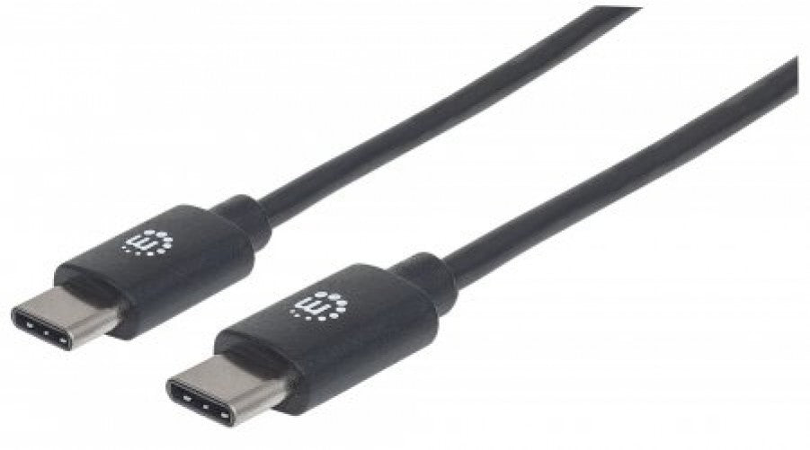Cable USB Manhattan Tipo C a Tipo C, 50cm, Color Negro