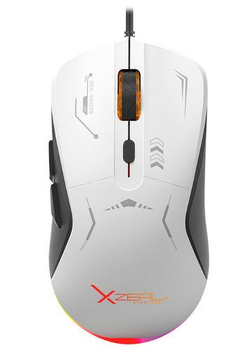 Mouse Gamer Xzeal XST-401 RGB 7200 DPI 6 Botones, color Blanco