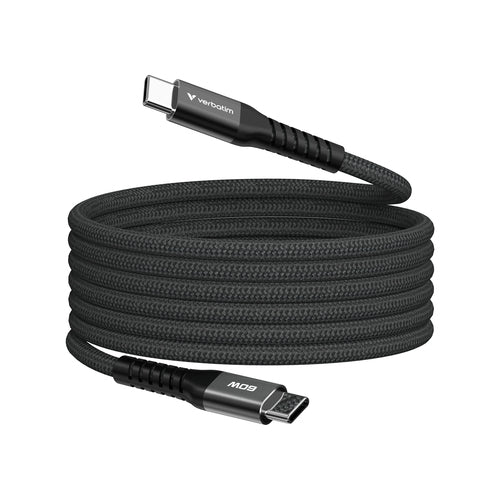 Cable USB Magnetico Verbatim, USB-C a USB-C, 60W, 480Mbps, 120cm, Negro