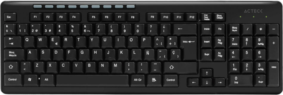 Teclado Acteck TI215 Inalambrico, Multimedia, USB, Negro