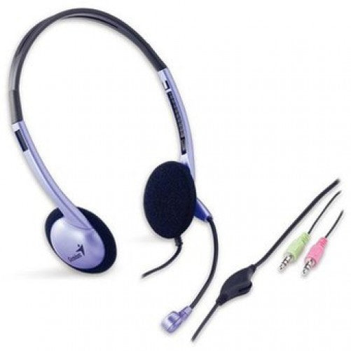 Diadema con Microfono Genius HS-04S, Alambrica, 2mts, 3.5mm, Azul