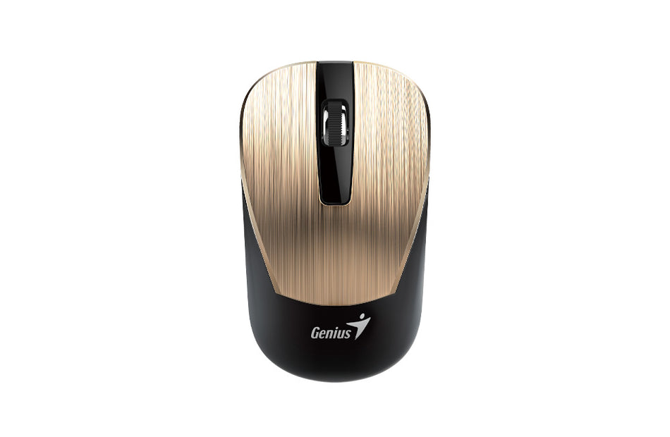 Mouse Optico Genius NX-7015 Inalambrico, BlueEye  1200Dpi, USB 2.4Ghz, Negro/Dorado