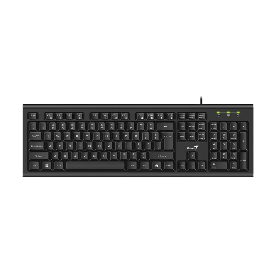 Teclado Genius KB-113, USB, Resistente a Salpicaduras, Negro