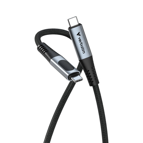 Cable USB Verbatim, USB-C a USB-C, 100W, 480Mbps, 120cm, Negro