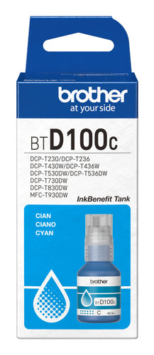 Botella de Tinta Brother Cian BTD100C, 48.8 ml, InkBenefit Tank, Original