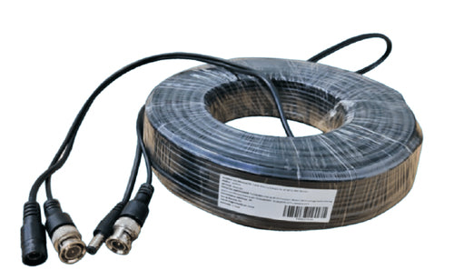 Cable SAXXON WB0130C, Conectores BNC y Plug De Energia Para Camara De Vigilancia 30 Mts, Negro