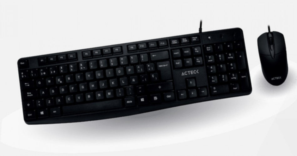 Kit Teclado y Mouse Acteck MK210 Alambrico, USB, Negro