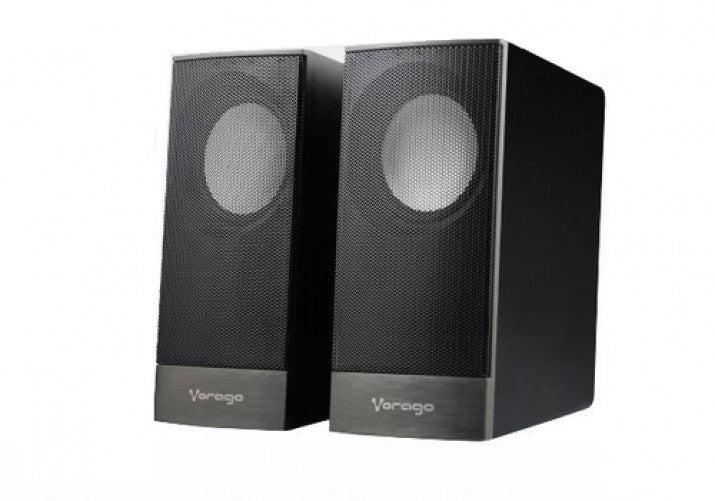 Bocinas estereo Vorago SPK-106, Alimentacion Usb, Plug 3.5mm, Control De Volumen, Negro