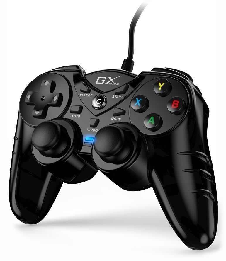 Control Genius Max Fire GX-17UV, USB, 17 botones, Doble Vibracion, PC/ PS3, Negro