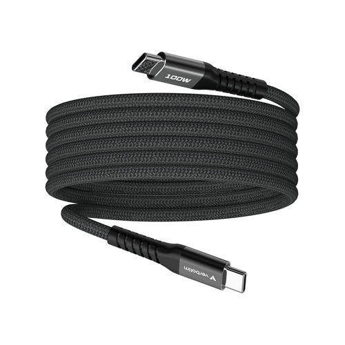 Cable USB Magnetico Verbatim, USB-C a USB-C, 100W, 480Mbps, 120cm, Negro
