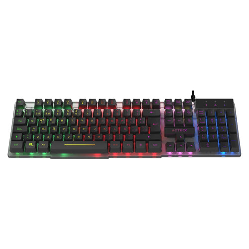 Teclado Acteck LED Aurean II TA220G, Alambrico, USB, RGB, Negro