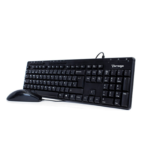 Kit Teclado Multimedia y Mouse Optico Vorago 1000Dpi KM-105, Color Negro, Usb 2.0