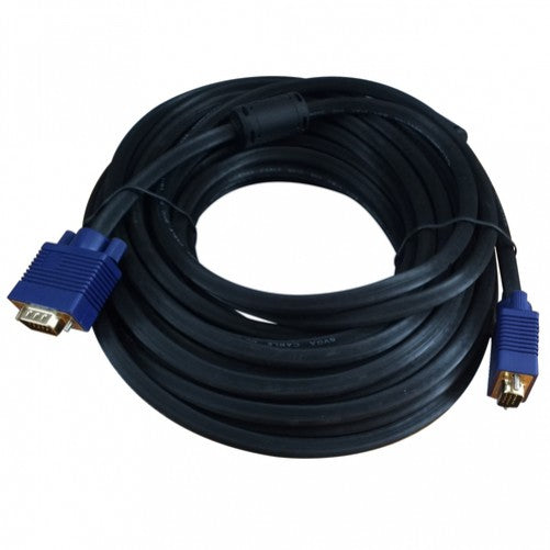 Cable de video VGA XCase Macho-Macho, 10mts soporta 1920 x 1080 (HD 1080), Color Negro