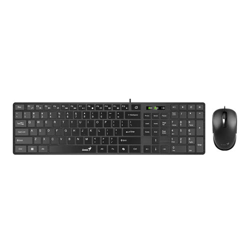 Kit Teclado y Mouse Genius SlimStar C126, Alambrico, USB, Negro
