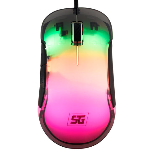 Mouse Vorago MO-505 Optico, traslucido 7 Botones, 3200 DPI, RGB, Negro