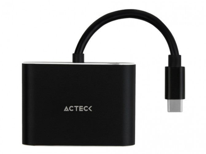 Adaptador Acteck USB tipo-C a HDMI/VGA Hembra, Negro