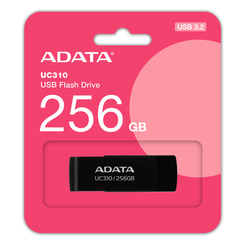 Memoria usb ADATA UC310 256 GB USB tipo A, 3.2 Gen 1 (3.1 Gen 1), Color Negro
