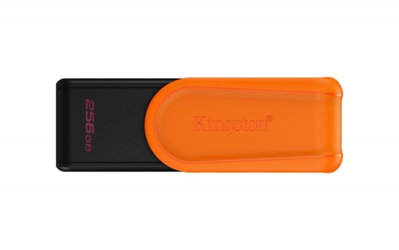 Memoria USB Kingston DataTraveler Exodia S, 256 GB, 3.2 Gen 1, Color Negro/Naranja