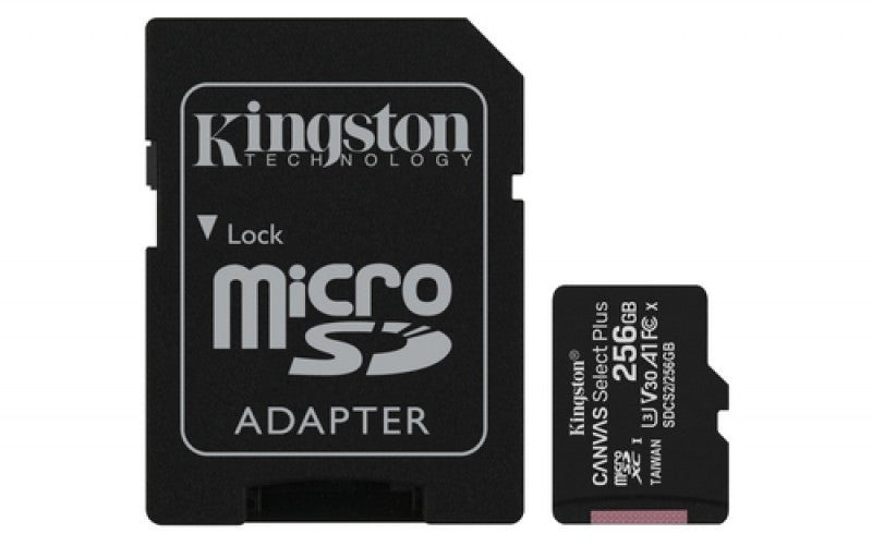 Memoria Micro SDXC Kingston Canvas Select Plus, 256GB, 100Mb/S, Negro