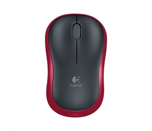 Mouse logitech M185, Inalambrico, Receptor USB 2.0, Negro/Rojo