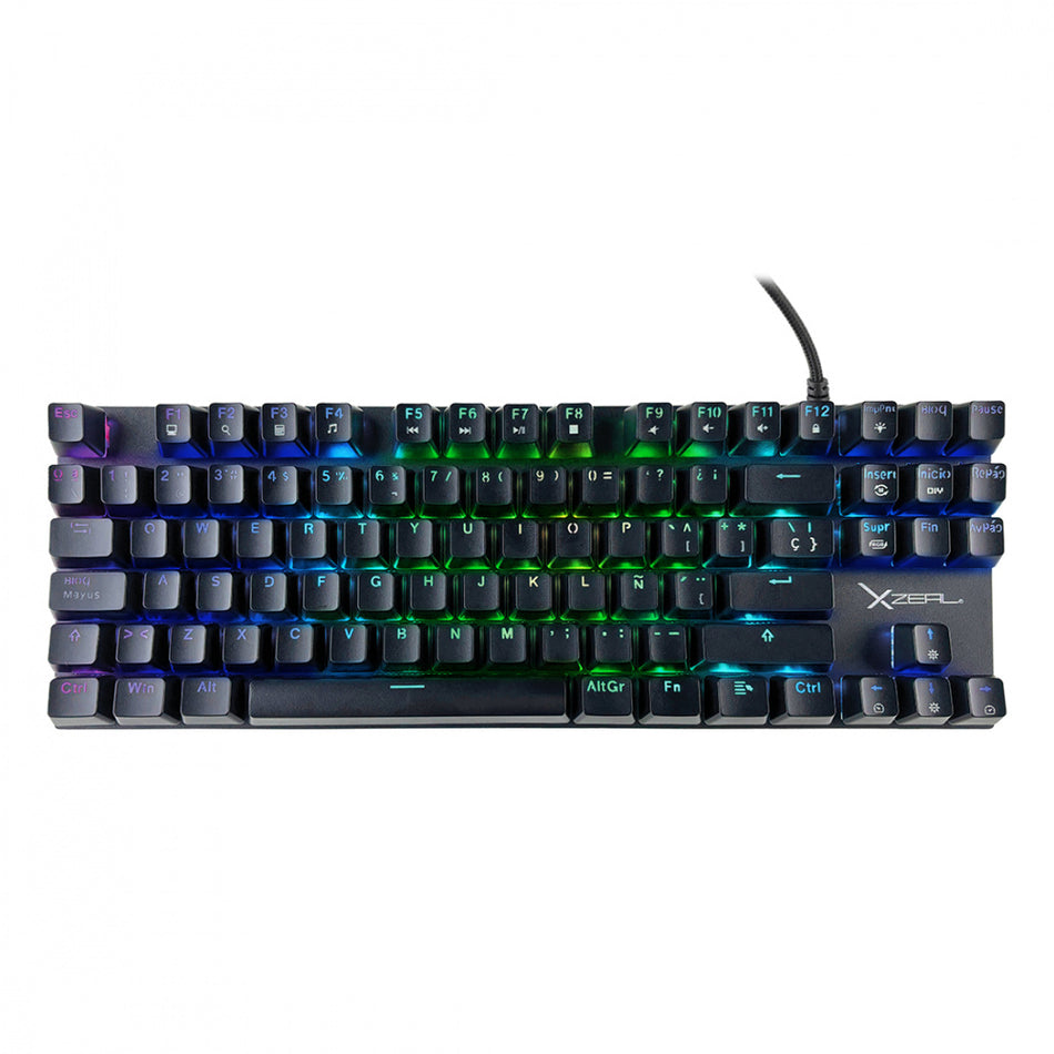 Teclado Gamer XZEAL XZ1020 Mecanico, USB, RGB, Switch Red, 60%, Negro
