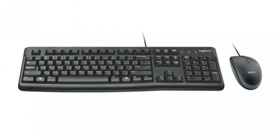 TECLADO Y MOUSE OPTICO LOGITECH MK120 USB 2.0, Color Negro Resistente a Salpicaduras