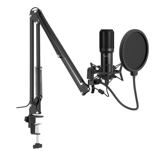 Kit De Microfono XZEAL XZ-260, Omnidireccional, USB, Filtro antipop, Negro