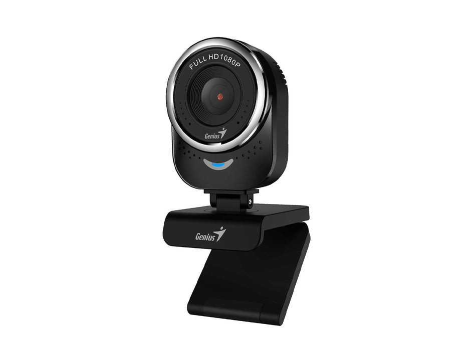 Webcam Genius Qcam 6000, FHD 1080p, 360 Grados, Clip Para Monitor, Microfono, Usb, Negro